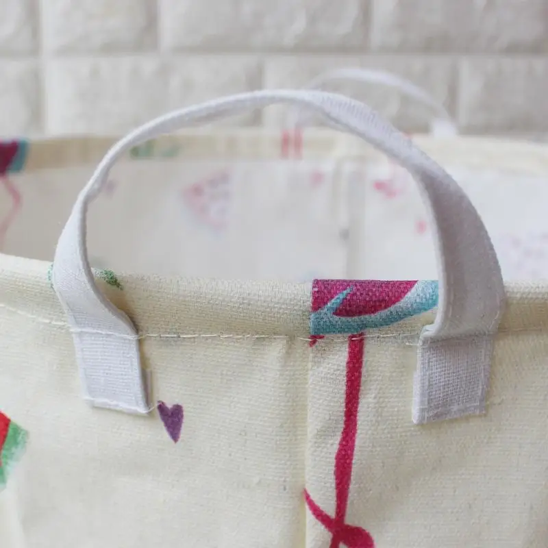 

Cotton Fabric Foldable Storage Basket Cartoon Storage Barrel Standing Toy Clothing Storage Bucket Laundry Organizer Holder Pouch