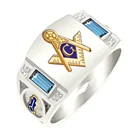 AG масонское кольцо, модные кольца с кристаллами, бесплатный элемент кирпичной кладки для мужских ювелирных изделий