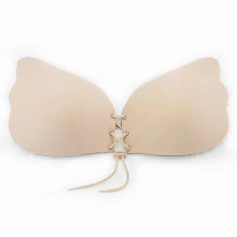 Hot Type Push up Self-Adhesive Silicone Backless Strapless Invisible Bra Black/Nude
