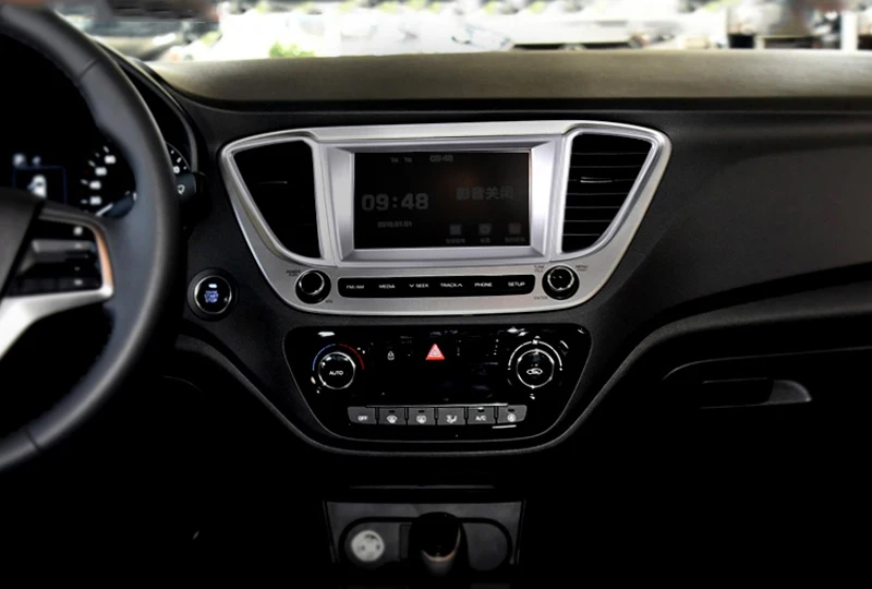 Для hyundai VERNA Solaris Accent авто аксессуары для центра управления навигационная наклейка крышка 1