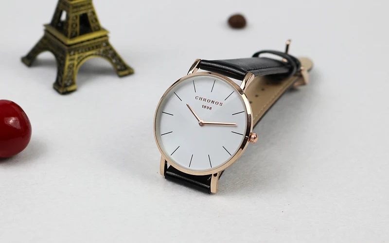 Часы CHRONOS мужские женские модные повседневные спортивные часы классические кожаные кварцевые наручные часы розовое золото