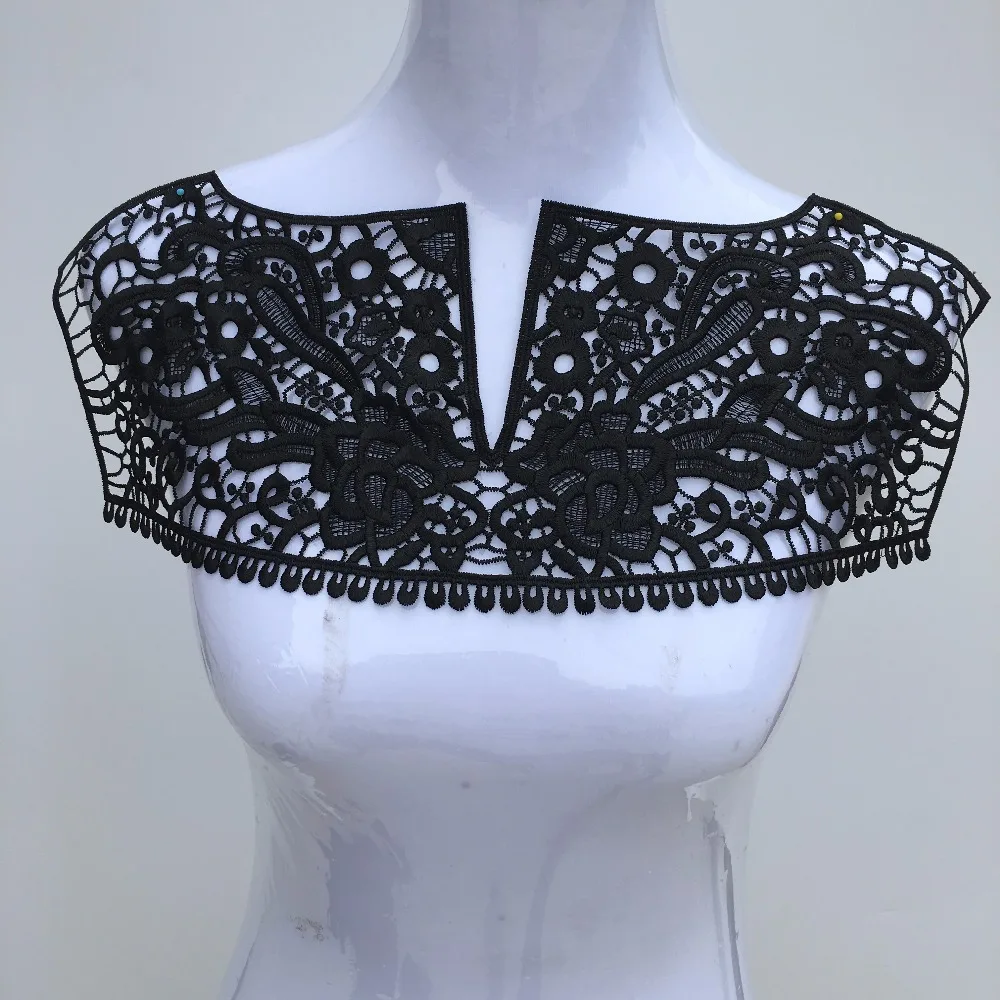 1 шт. вуаль черная ткань цветок венецианское кружево швейная аппликация сделай