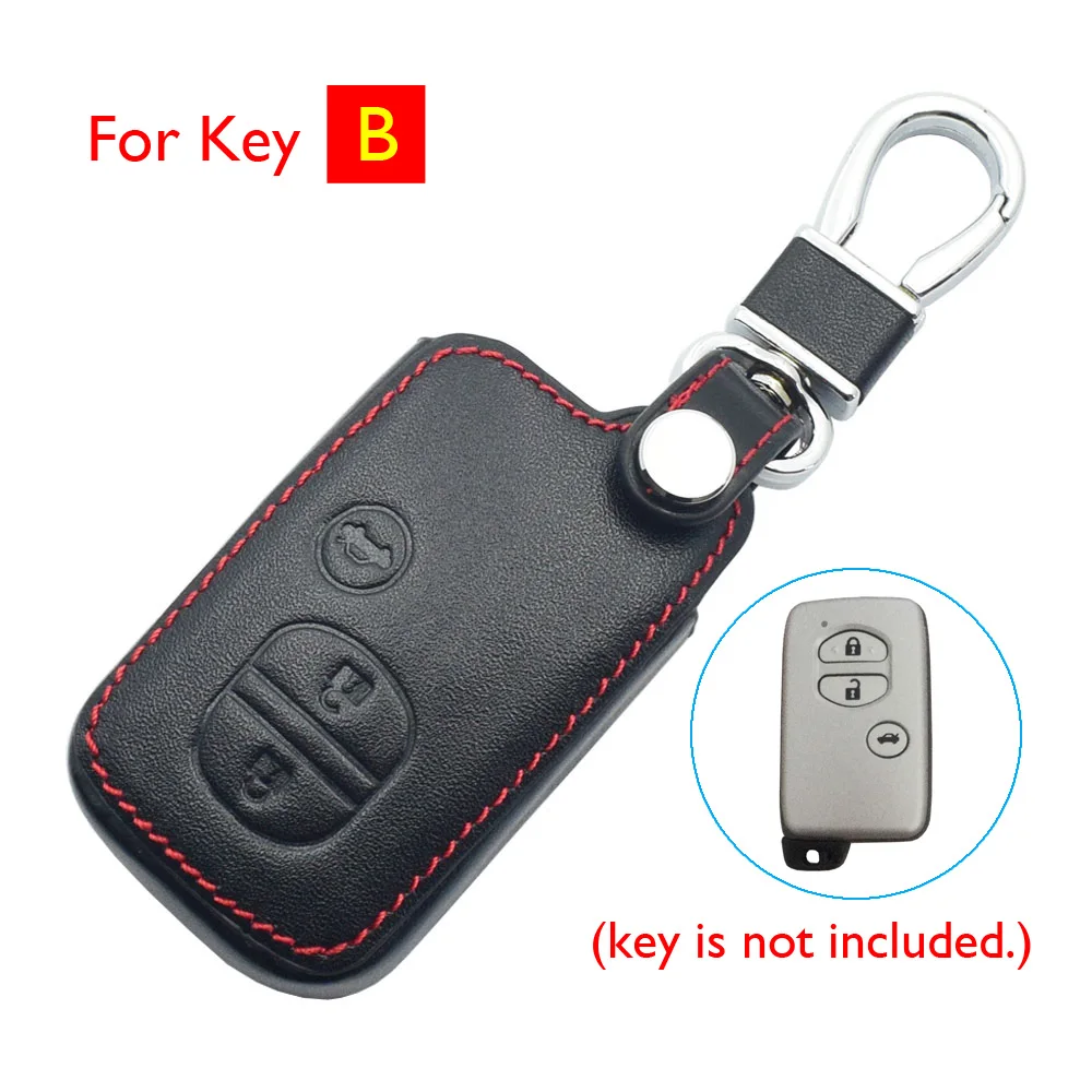 For Key B Кожаный чехол для автомобильных ключей, чехол для Toyota 4runner Land Cruiser Venza Camry Prius Смарт чехол дистанционного брелока брелок протектор Аксессуары для сумок - Название цвета: For Key B
