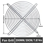 Gdstime 20 см защитный чехол для компьютера ПК металлическая крышка для вентилятора 200 мм