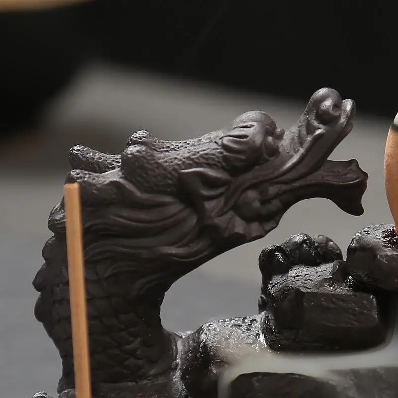 

2019 Smoke Waterfall Dragon Incense Burner Backflow Cone Censer Incense Holder Mini Office Desk Home Decor Teahouse Ornament