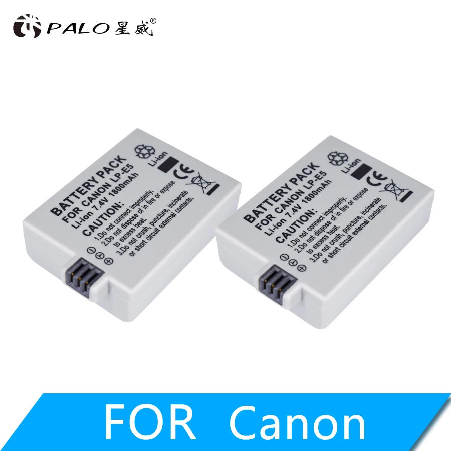 

PALO 1800mAh 7.4V LP-E5 LPE5 LP E5 Rechargeable Camera Battery For Canon EOS 450D 500D 1000D Kiss X3 Kiss F Rebel Xsi