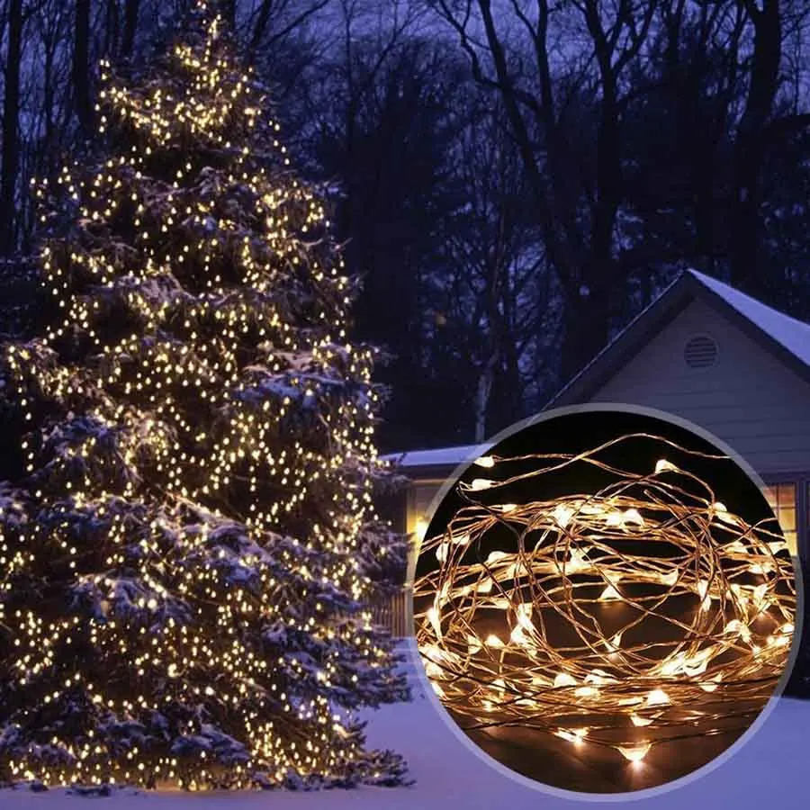 Светодиодный светильник на солнечных батареях s 10M 20M медный провод Сказочный для