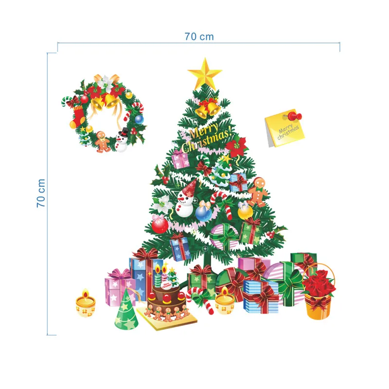 Рождественская елка подарок настенные наклейки гостиная спальня магазин