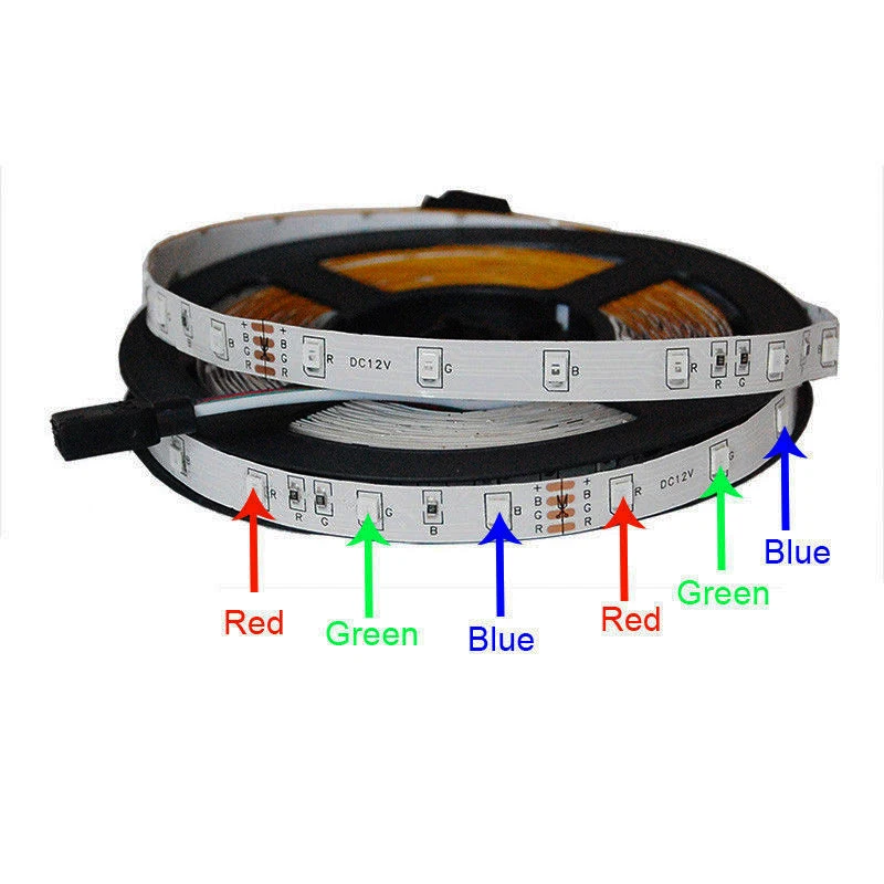 Цветная (RGB) 300 светодиодный полосы света RGB 5 м 60 Светодиодный s/m SMD2835 DC12V SMD3528 гибкая