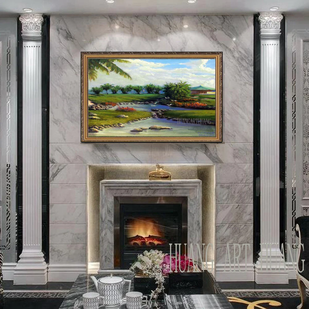 golf course Modern Beautiful Golf Course On Canvas Landscape oil Painting Wall Art Artwork Photo To Home Office Decor | Дом и сад