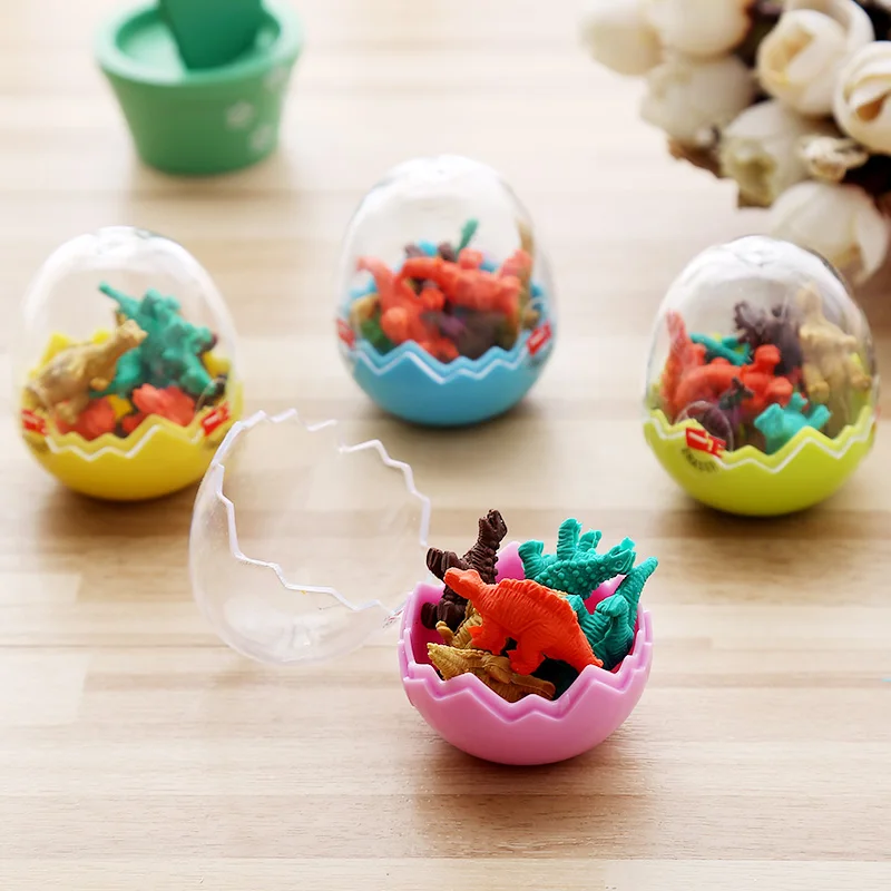 10 шт./лот ластик в форме динозавра для моделирования Форме Яйца креативный