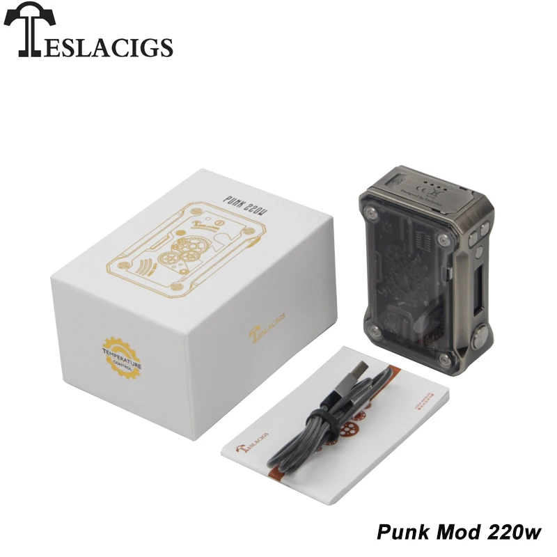 Оригинальный Tesla панк мод коробка Vape 220 W Поддержка RDA/RTA/RDTA Танк Teslacigs электронные