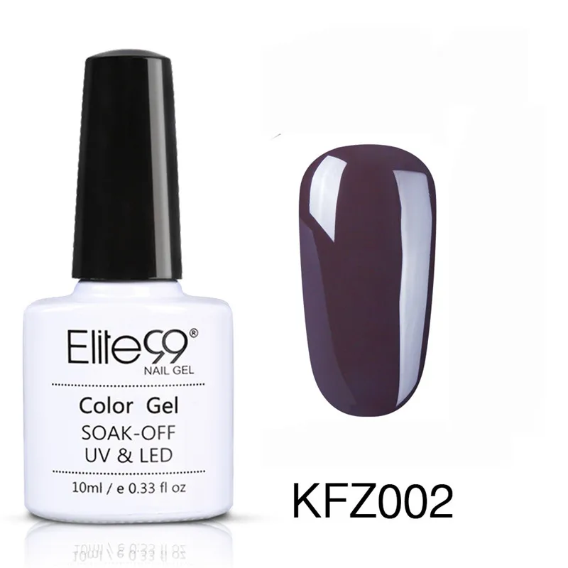 KFZ002 Elite99 10 мл Soak Off дизайн ногтей маникюрный гель для ногтей лак Эмаль Гель лак УФ-гель для ногтей кофе коричневый лак - Цвет: KFZ002