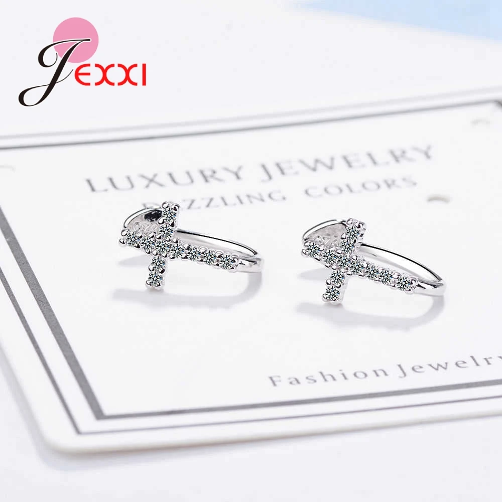 

Latest Model Hot Sale Fashion Trendy Attractive Cross 925 Sterling Silver Cubic Zirconia Earrings For Women Fashion Jewelry
