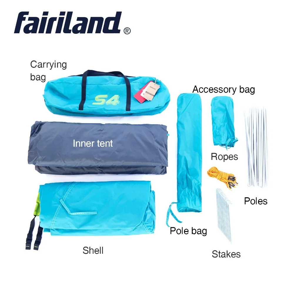 Палатка для кемпинга на 4 человека двухслойная Ветроустойчивая уличная палатка 3