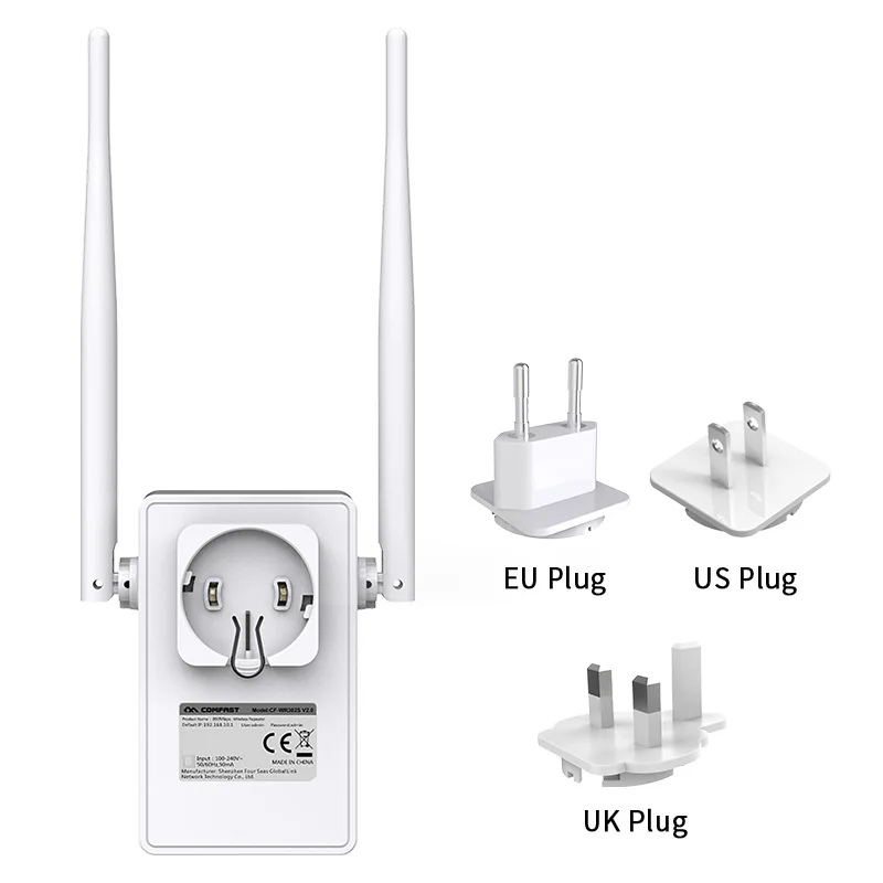 Comfast 300 750 Мбит/с беспроводной Wi Fi ретранслятор усилитель сигнала 2 * 5dbi антенна