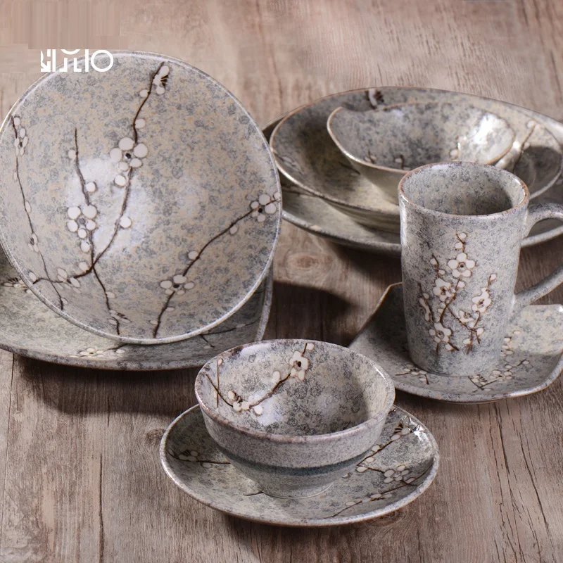 1 предмет японский Керамика лапши риса пластина ручная роспись Сделано в Японии