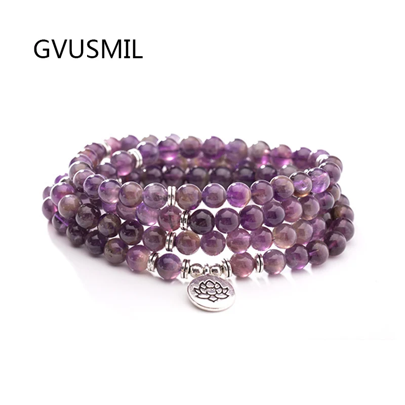 

New Design Beads Bracelet High Quality Purple Stone Bracelet or Necklace Trendy Jewelry For Men Women
