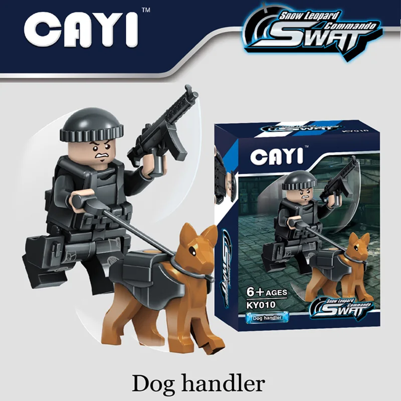 12 шт. Legoing полиция собака обработчик SWAT MOC животных военная Униформа DIY лодка книги