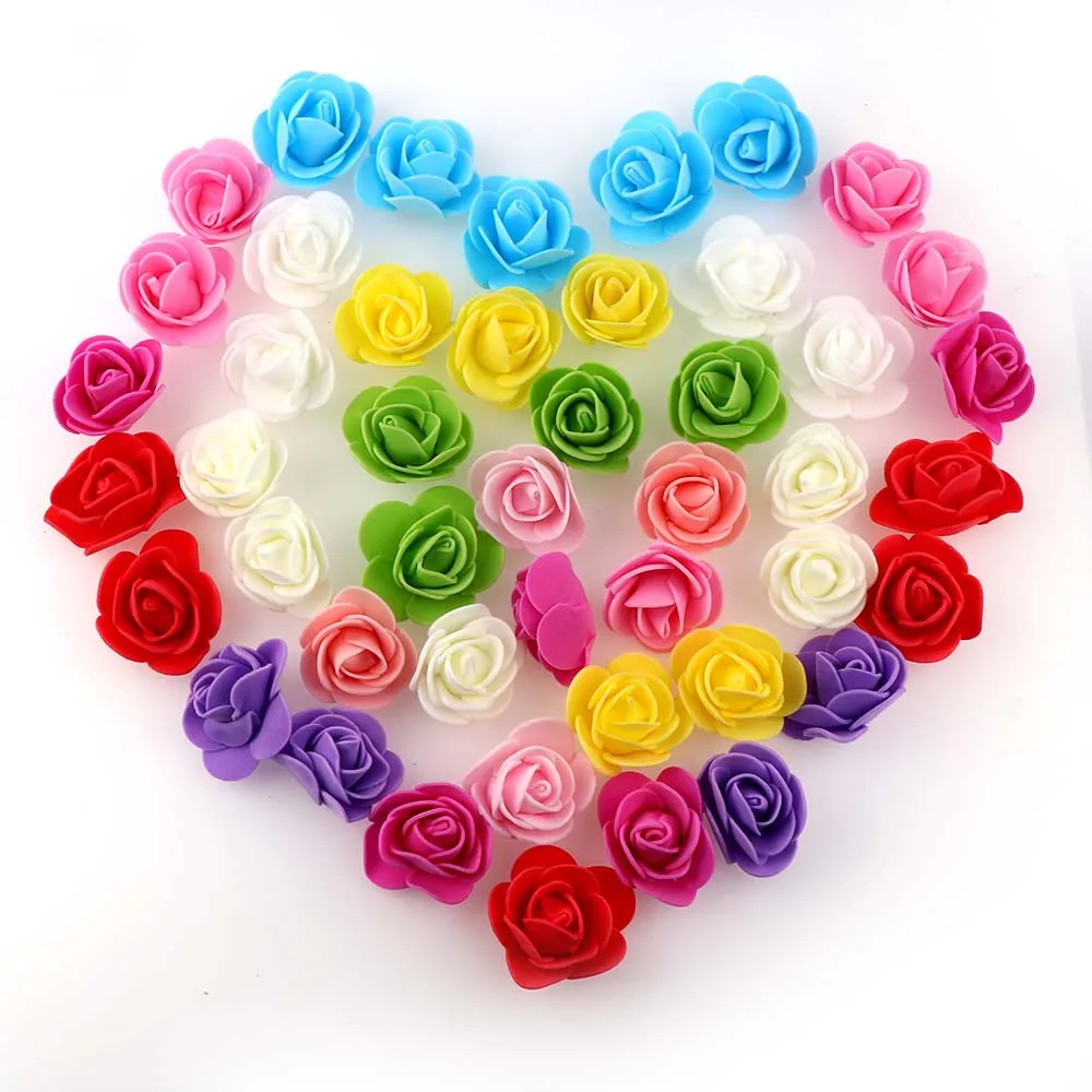 About 50Pcs 3cm Mix Color Rose Foam With Yarn Mini Artificial Silk Flowers Bouquet Wedding Decoration Wreaths | Дом и сад