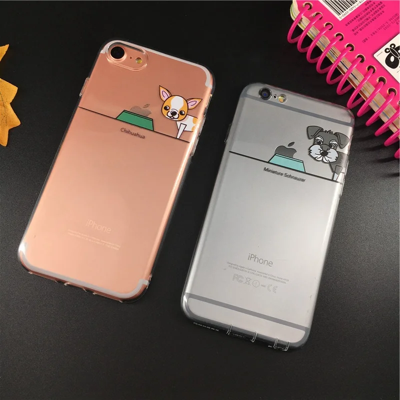 Мягкие TPU Чихуахуа шнауцер собака чехол для iPhone 6 6S plus 7 8 плюс милые ясно Животные