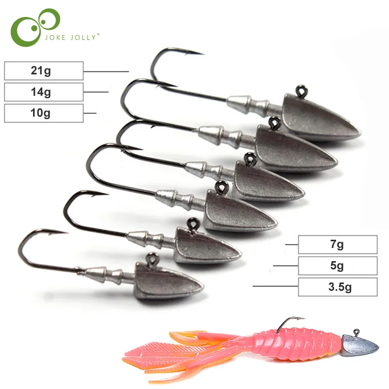 Головка крючков 3.5g 5g 7g 10g 14g 21 гр приманка Jig Head крюк Многоцветный рыболовные
