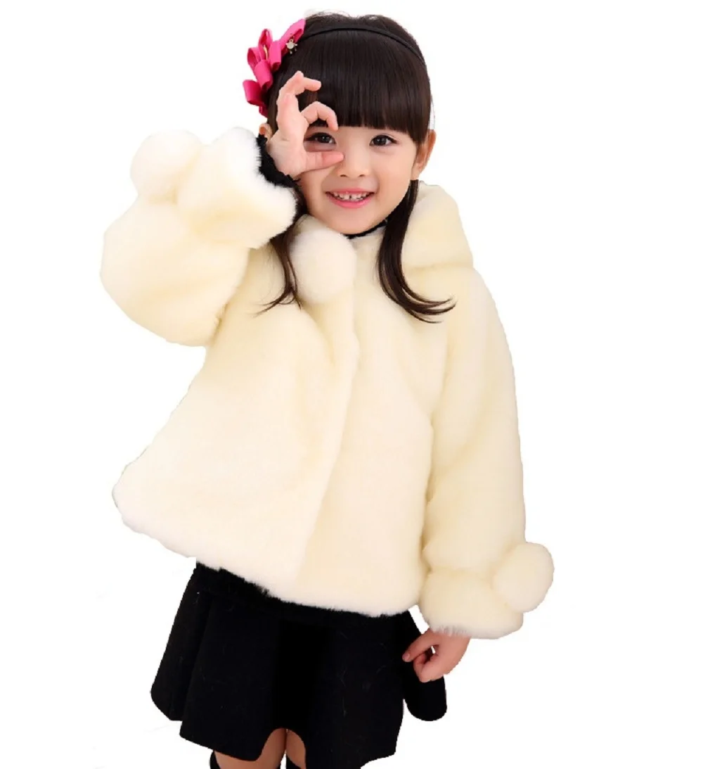 Children Girls Winter Coats New Fashion Brand Thick Fake Fur Warm Baby Jacket Solid Casual Hooded Kids Clothes Outwears | Детская одежда