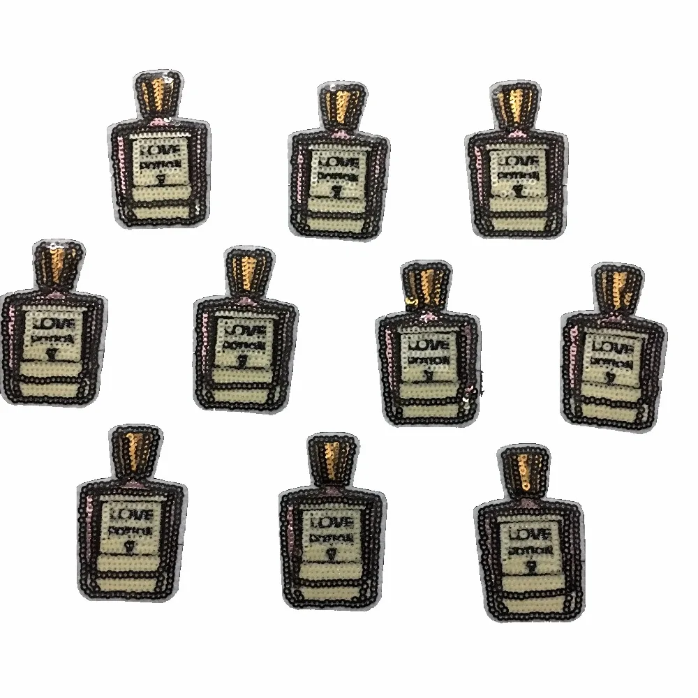 

Small Perfume Bottle Patches Iron on Fashion Patch Badge DIY Motif Appliques Hat Bag Shoes Phone Sewing Stickers