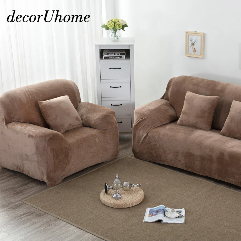 Универсальный Эластичный чехол decorUhome верблюжье однотонное покрывало толстые