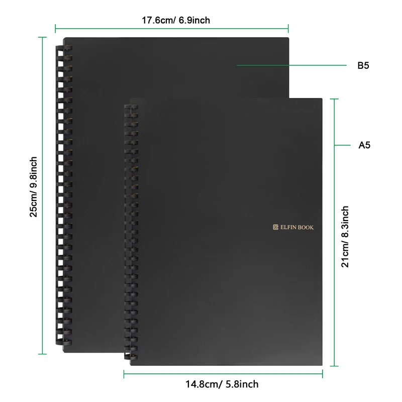 Elfinbook 2.0 Smart многоразовые стираемый Тетрадь Everlast микроволновая печь волна облако стереть evernotes блокнот выстроились с ручкой