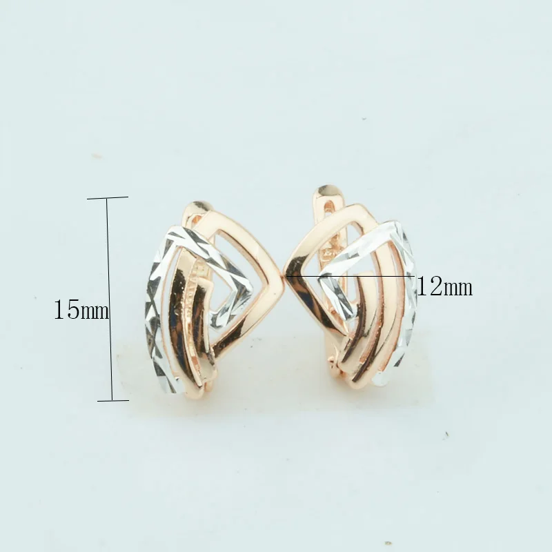 Женские серьги без камня золотого цвета 585 пробы с белой розой|colorful dropping earrings|color