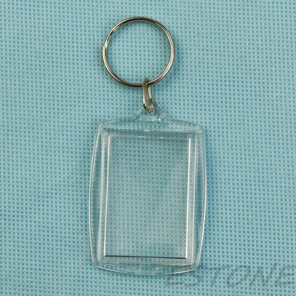 Персонализированные Прозрачные акриловые пластиковые пустые кольца для ключей