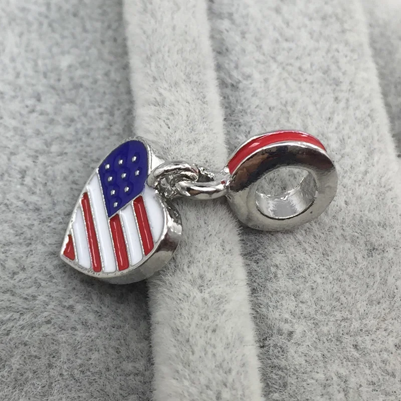 2Pcs USA Flag Red &ampBlue White Enamel Pendant European Beads Fit Charms Bracelets&ampBangle DIY Jewelry | Украшения и