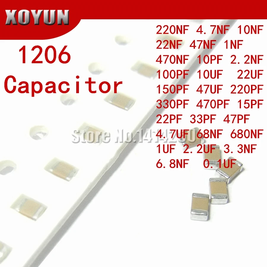 100 шт. 10PF 47UF 1206 SMD 250V X7R ошибка 10% 10 мкФ 106K 0 1 47 2 22 керамический конденсатор 106 476K 104K