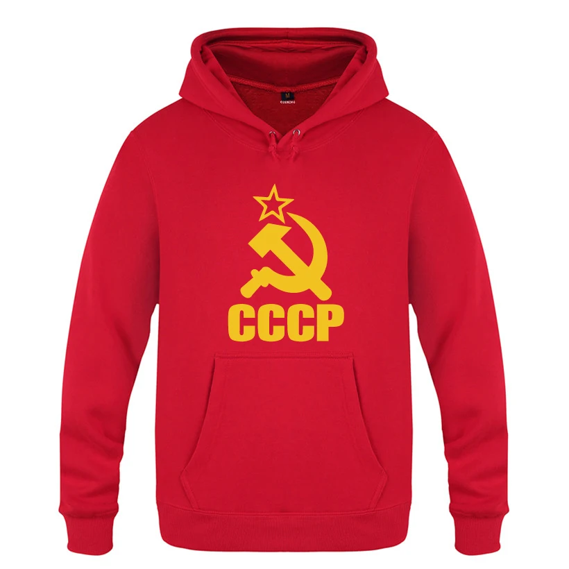 

CCCP USSR Soviet Union KGB Hoodies Men 2018 Men's Pullover Fleece Hooded Sweatshirts