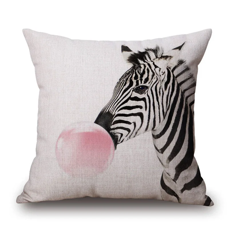 CUSCOV cute animal elk linen sofa cushion cover home decoration pillowcase fashion 45*45CM car seat pillow | Дом и сад