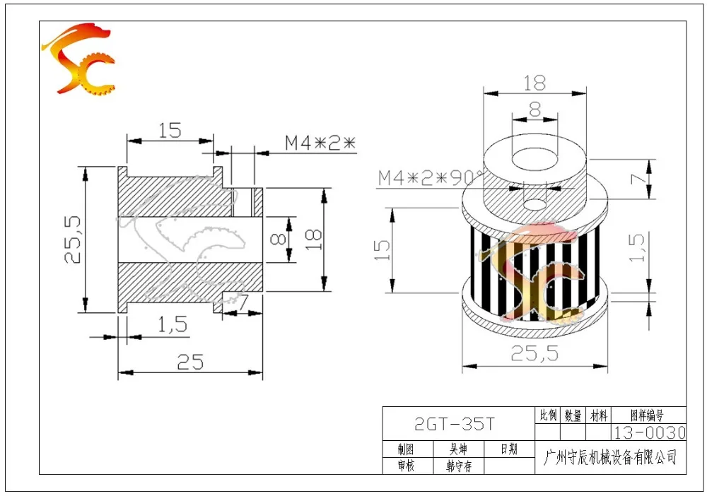Детали для 3D принтеров шкив GT2 35 Диаметр зубов 8 мм 2GT 35 зубчатый шкив зубчатая поверхность 15 мм