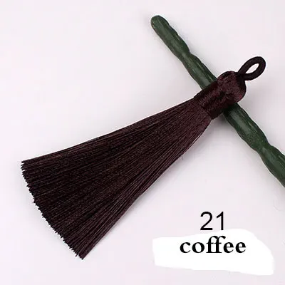 coffee 2 шт., шелковые кисточки, бахрома, висячие кольца, кисточки, отделка, кулон, сделай сам, ремесло, серьги, изготовление ювелирных изделий, одежда, шторы, Швейные аксессуары - Цвет: coffee