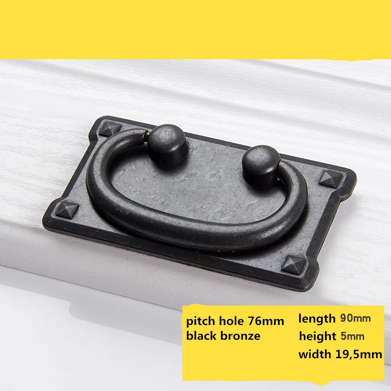 black bronze 3 цвета черный бронзовый кварт дизайн ручка в стиле ретро для мебели ручка для ящика ручки кухонный шкаф ручки для шкафа - Цвет: black bronze