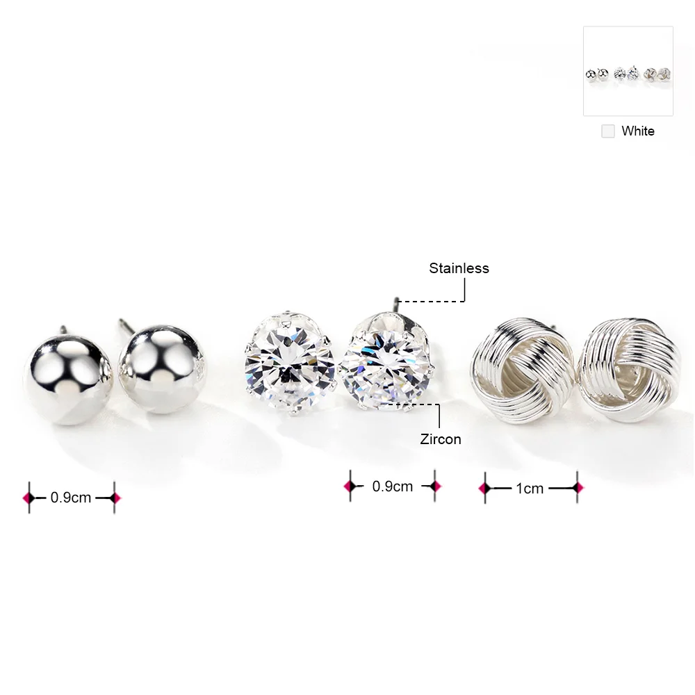 Neoglory Стразы три пары белая Шпилька Модная бижутерия в виде шариков новинка 2020