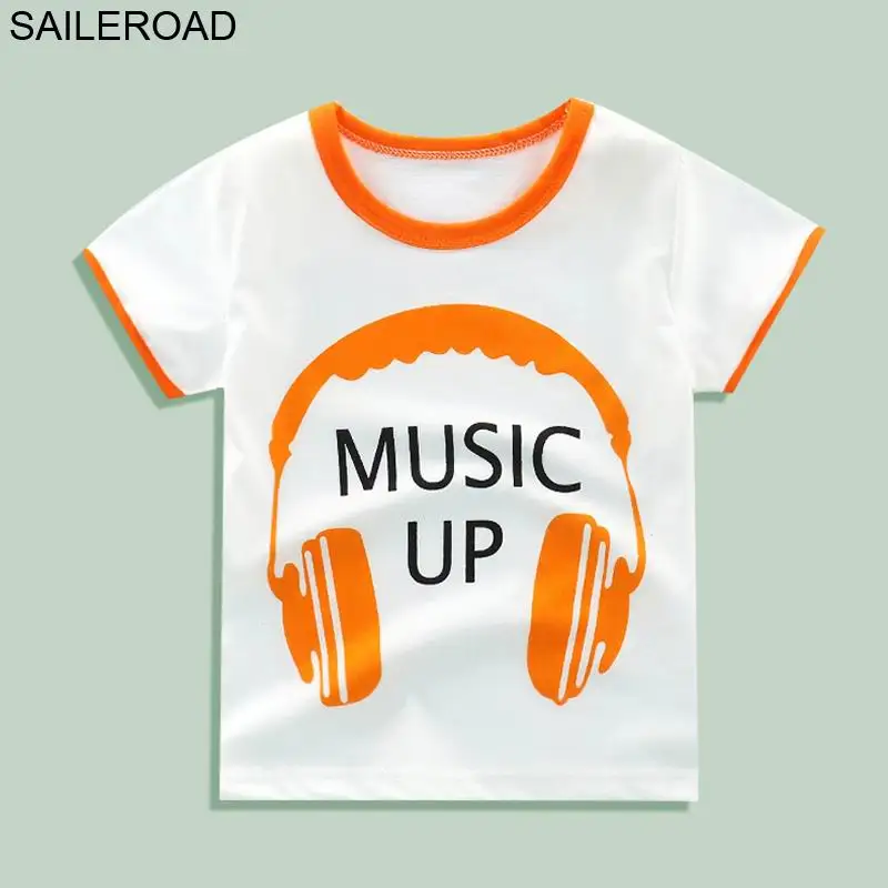 SAILEROAD/топы для мальчиков 1-5 лет с рисунком самолета, г., детские футболки Летние футболки для девочек ясельного возраста с рисунком нави - Цвет: 03 same picture