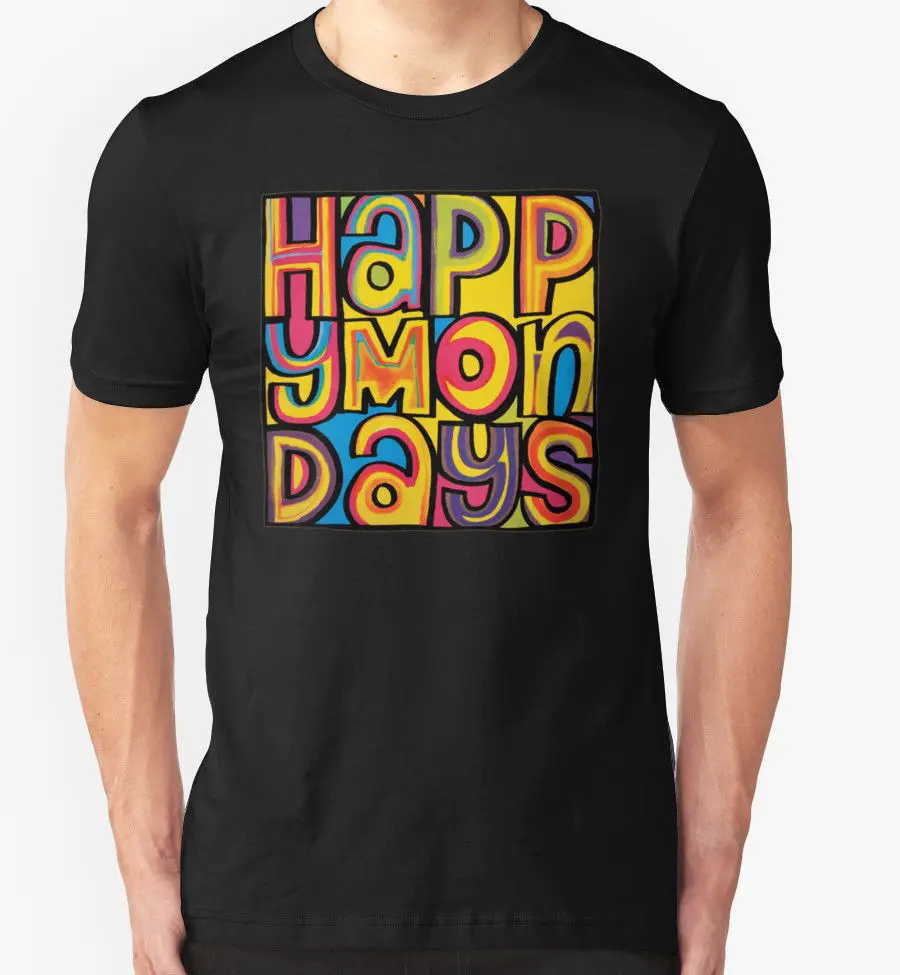 Дизайнерская футболка на заказ 100% хлопок Футболка happy Mondays музыкальный подарок