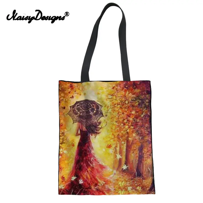 Famous Painting Starry Sky Printed Canvas Bag Women Totes Shoulder Colorful Linen Handbag For Female Lady Reusable Shopping Tote - Цвет: Золотой