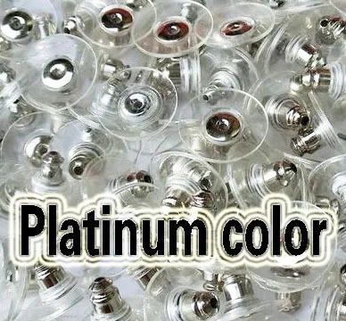 пластиковые и металлические серьги назад пробка / посеребренные ювелирные