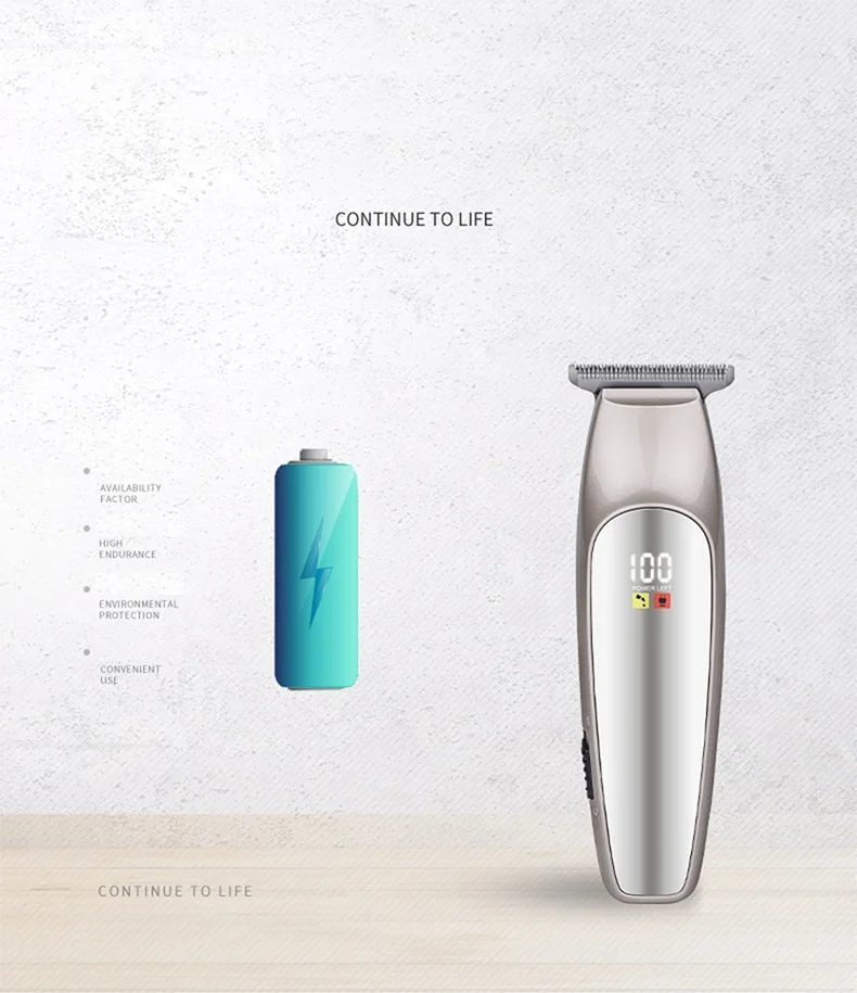 LCD Professional Hair Clipper Rechargeable High Performance Haircut Beard Trimmer Electric Cutting Machine | Бытовая техника