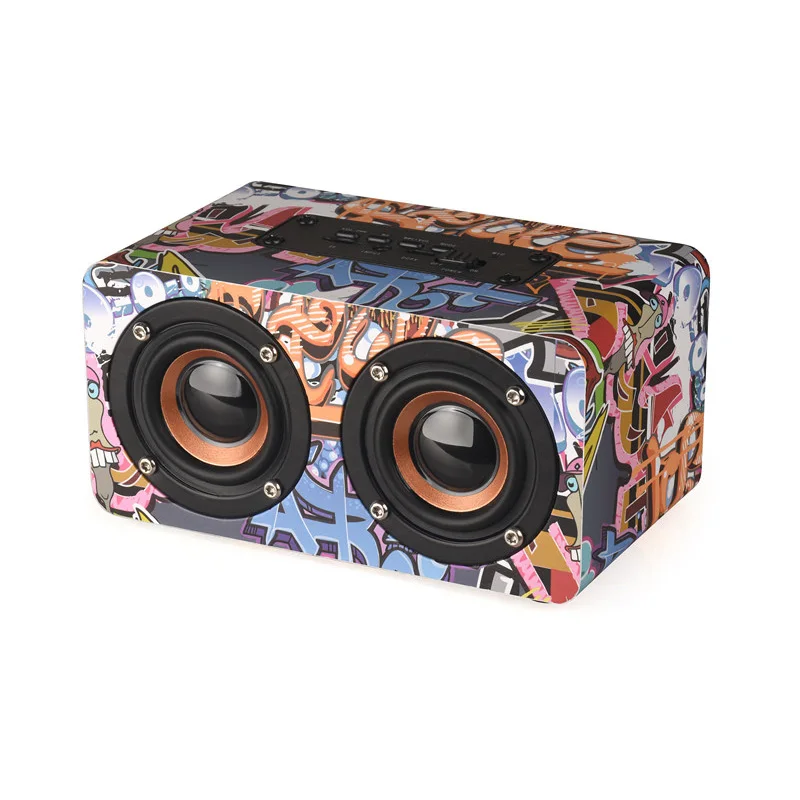Цветной деревянный Bluetooth/беспроводной динамик eye cat объемный 3D с граффити