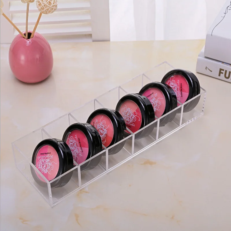 6 сетки изысканный дизайн красивые акриловые тени для век Органайзер прозрачный пластик румяна макияж Органайзер Милая палитра Регулировка Органайзер