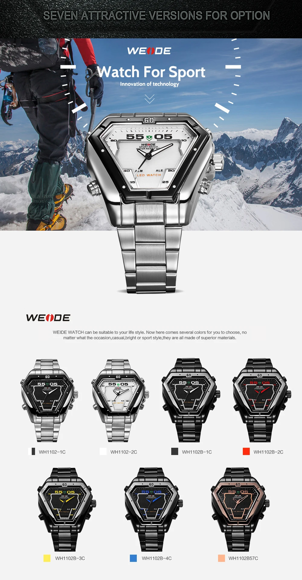 WEIDE, модный, качественный, светодиодный, аналоговый, для мужчин, t, для мужчин, люксовый бренд, кварцевые, сплав, водонепроницаемые, военные, наручные часы, Relogios Masculino
