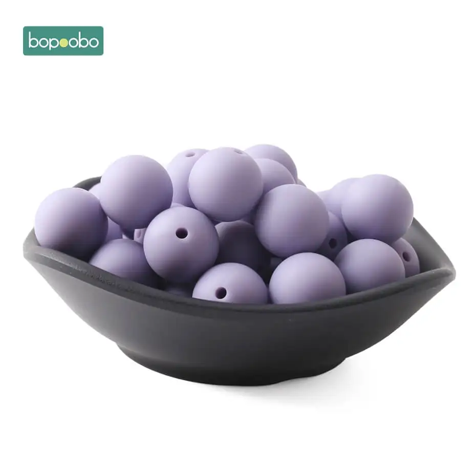 Liac Bopoobo 10 шт, силиконовые бусины, новые цветные аксессуары, круглые бусины, пищевого качества, бусины, сделай сам, ювелирные изделия, Детские Прорезыватели, бусины медсестры 15 мм - Цвет: Liac