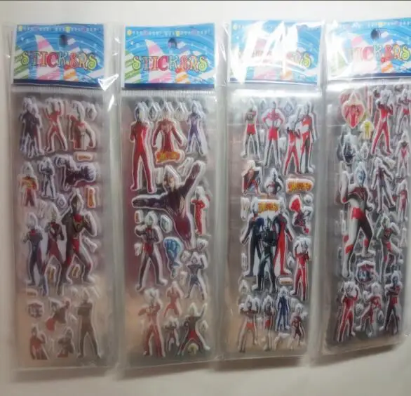 Микс 10 листов/лот Ultraman 3D Картонная пузырчатая наклейка для детей подарок на день